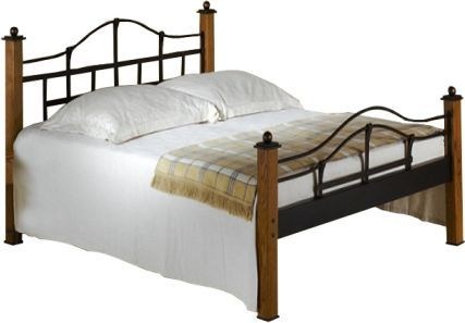 Kovová postel ALCATRAZ 0463 s masivními prvky