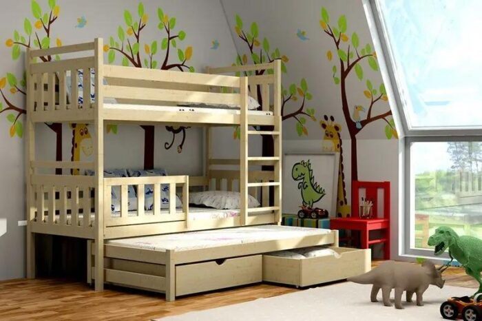 Dětská patrová postel s přistýlkou z MASIVU