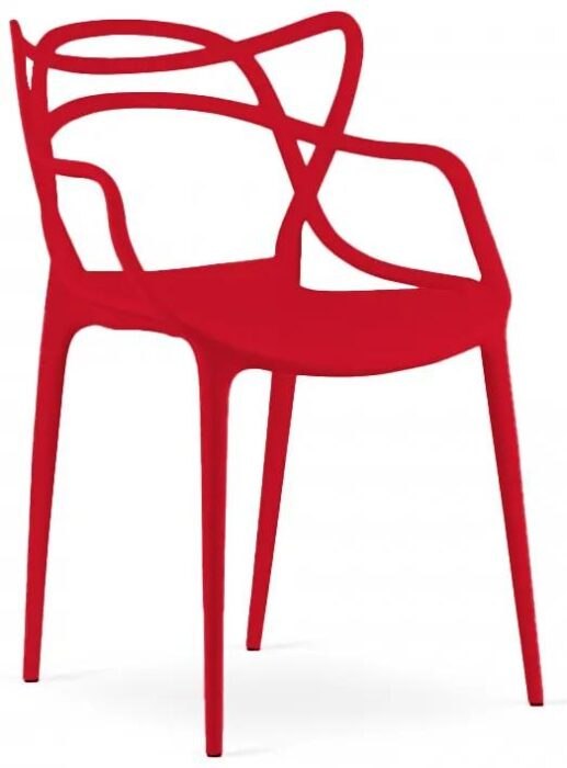 Červená plastová židle